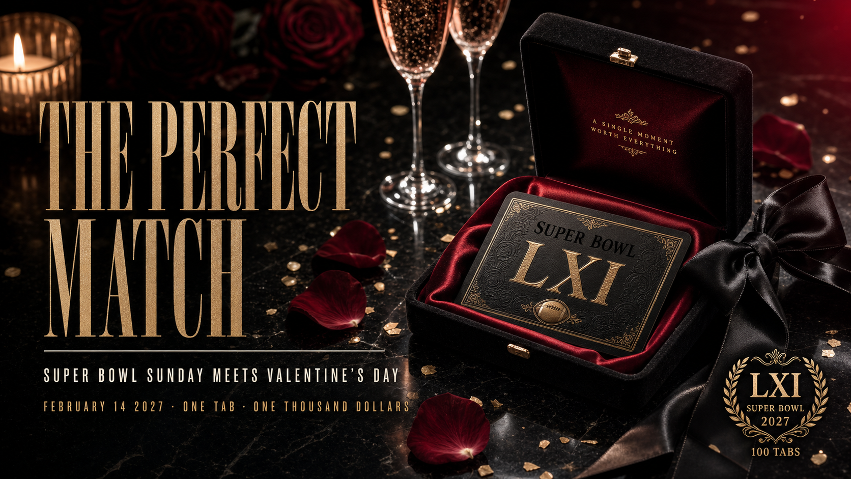 Super Bowl LXI — The Perfect Match — Super Bowl Sunday Meets Valentine's Day — February 14, 2027